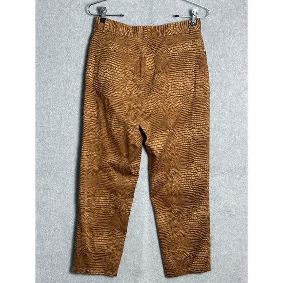 Lauren Ralph Lauren Sz 8 Snakeskin Crop Stretch Jeans Straight Leg Animal Print‎ - Picture 2 of 10